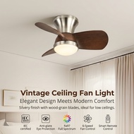 28-22inch ceiling fan light stainless steel exhaust fan full-spectrum eye-friendly adjustable lighti