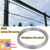 HOT Razor Barbed Wire 450mm 700mm 10 Meter Roll Type/Lurus Barbed Wire/ Kawat Razor/ Razor Jenis Lur