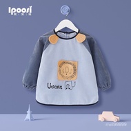 LB Suitable Children's Gown Autumn and Winter2-3Baby Eating Bib Bib Baby Bib Crystal Coral Fleece Ba