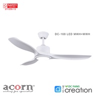 Acorn Creation DC-168 MWH | 42 &amp; 48 Inch Ceiling Fan | 20W LED Tri-Color | Free Decorative No Light Cover | Create Your Own Palette | SMART App