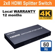 2x8 HDMI 4K Switch Splitter