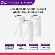 TP-Link Deco BE85 BE22000 Tri-Band Whole Home Mesh WiFi 7 System - 3-Pack, 2× 10 Gbps Ports
