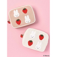 Japan Japan Miffy Cosmetic Bag Strawberry Cartoon Cute Pink Storage Bag Portable Embroidery Bag