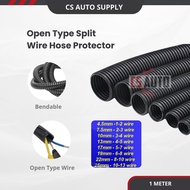 1meter x Wire Hose Cable Open Flexible Protect Hose Pelindung Wayar Pembalut Cabel Kereta Rumah Lori
