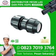 Coupler Pipa HDPE 2 Inch | Socket HDPE 2 Inch | Sambungan Lurus Pipa HDPE 2 Inch | Fitting Compressi