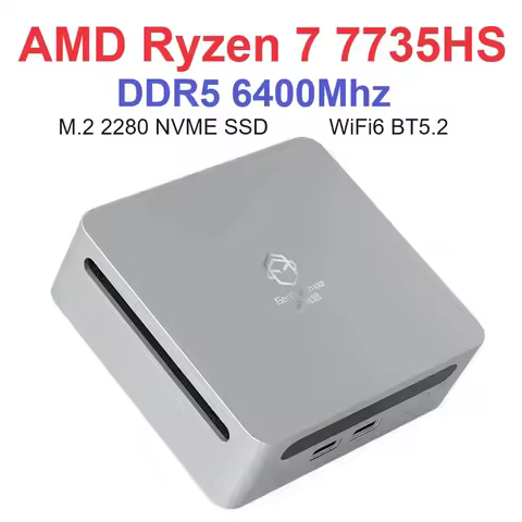 SZBOX MINI PC AMD Ryzen 7 7735HS Windows 11 Pro DDR5 6400Mhz M.2 2280 NVME SSD WiFi6 BT5.2 Type-C Tr