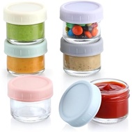 VITEVER [6 Pack] Salad Dressing Container To Go, 2.7 oz Glass Small Condiment with Lids, Dipping Sau
