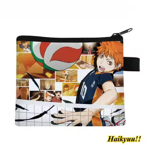 Haikyuu Anime Peripheral Coin Purse Student Portable Card Pack Coins Key Storage Bag Birthday Gifts