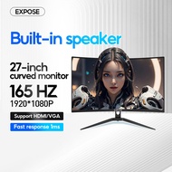 Computer Monitor 27 inch Curved PC Gaming Monitor Desktop 1080P 27 inch 165hz IPS Monitor