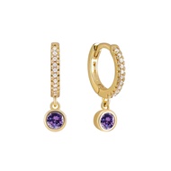 My Juvel 14K Gold Plated 925 Sterling Silver Willow Huggies Earrings Gold Violet Accessories For Wom