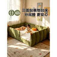 Montessori Platform Bed Boys Girls Children Bed Tatami Floor Children's Room Single Bed with Guardra