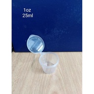 1oz 25ml round disposable plastic food container Hinged lid +-100pcs 1oz deli container
