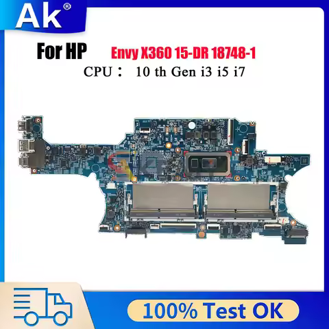 HP Envy X360 15-DR Laptop Motherboard 18748-1 L53569-601 L53568-601 With i5 i7 CPU DDR4 100% Fully T