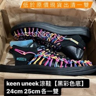 【24cm,25cm】Keen Uneek 涼鞋【黑彩色底】