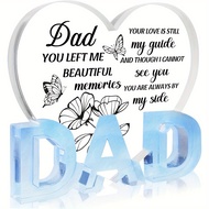 Best Father Gifts from Daughter Son, Acrylic Heart Plaque Gifts Thank You Gifts for Birthday Christm