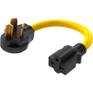 NEMA 10-30 to NEMA 6-20/6-15 Cord Adapter, STW 10 AWG, 3-Prong Old Dryer Plug Adapter, 125V/250V, 30