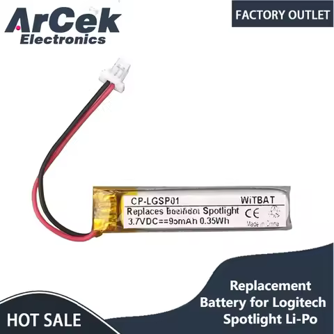 1PCS 3.7V 95mAh Replacement Battery for Logitech Spotlight Li-Po PPT Page Turning Pen