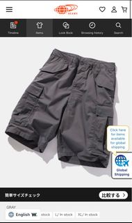 Beams Japan big 6 pockets ripstop cargo shorts 多袋 短褲 格仔布 not wtaps neighborhood descendant madness g