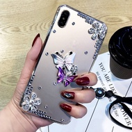 Vivo V40 Pro 5G V30 V30e V29 V29e V27 V27e V25 V25e V23 V23e V21 V20 Casing 3D Butterfly Diamond Flo