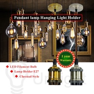 Pendant lamp hanging light holder LED filament bulb E27