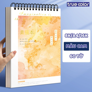 Sổ Phác Thảo A4/ 8K/ 16K Lật Dọc 120 Trang Giấy Dày Dặn 160gsm Sổ Vẽ Màu Nước Chuyên Nghệp - Sổ Lò X