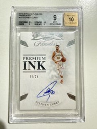 Stephen Curry 簽名球員卡 2019-20 Panini Flawless Stephen Curry #PI-SCY Premium Ink Auto 08/25 BGS 9/10