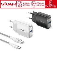 VIVAN Power Oval 3C Charger With Type-C Fast Charging Data Cable 3A Original