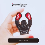 INVSI-40 BOXING WIN SILHOUETTE EMBROIDERY PATCH COMPUTER LOGO EMBROIDERY
