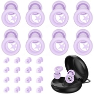 4 Pairs Ear Plugs for Sleeping, Reusable Silicone Ear Plugs for Sleeping Noise Cancelling, 33dB Nois