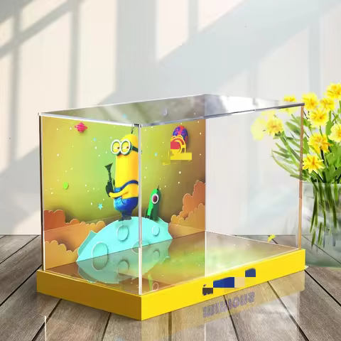Acrylic Display Box For Lego 75551 Minions Dustproof Clear Display Box Showcase Kid‘s Xmas Gift Not