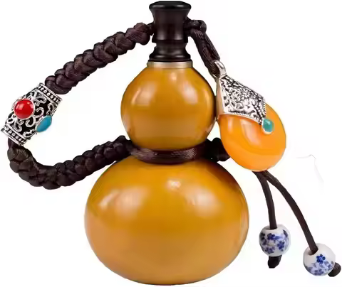 Mini Gourd Water Bottle, Chinese Retro-Inspired Gourd-Style Water Bottle, Feng Shui Wood Gourd Small