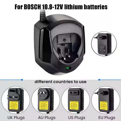 Battery Charger Wide Voltage 100-240V for Bosch 10.8V Lithium Battery Power Tool Electric Screwdrive