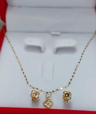 PAWNABLE COD 18K SAUDI GOLD LIGHTWEIGHT  SET Necklace/earrings/pendant