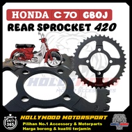 SPROCKET BELAKANG HONDA C70 GBO-J  REAR SPROCKET 420 28T/29T/30T/31T/32T/33T/34T/35T/36T/37T/38T/39T
