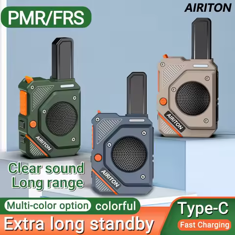 AIRITON AI-168 Mini Walkie Talkies PMR Wireless Copy Frequency VOX Clear Sound NOAA Type-C Charge Po