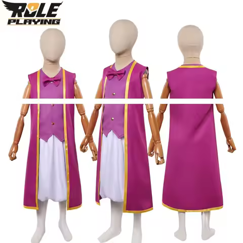 Bros Cosplay Unisex Purple Top Skirt Coat Costume Cartoon Movie Super Roleplay Clothing for Junior H