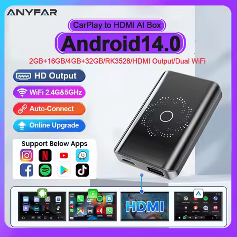 Ai Box 4 Core 4+32GB Android 14.0 Support Netflix YouTube Wireless Carplay Suitable for 99% of cars 