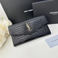 Saint Laurent Multi-Pocket Wallet Crocodile Pattern First Layer Cowhide Wallet Caviar Cowhide Card H