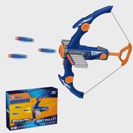 Outdoor Game Safety Soft Bomb Launcher Children Bow and Arrow Model Toy 12 Continuous Launcher Fun C