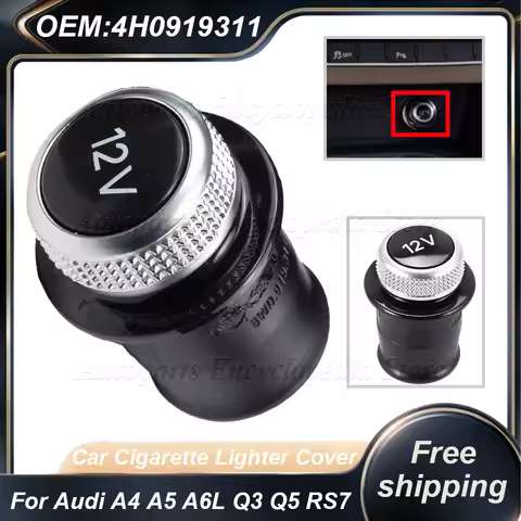For Audi A3 A4 A5 A6L Q3 Q5 RS7 4H0919311 Car Cigarette Lighter Cover Chrome Plated Cigarette Lighte