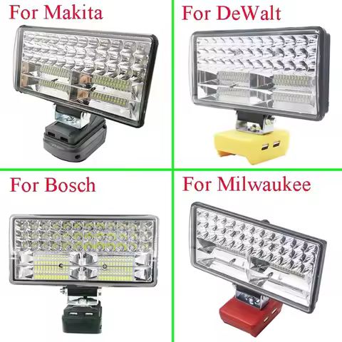 8 Inch Car LED Work Lights Torch Camping Lamp For Makita For DeWalt For Bosch For Milwauke Lomvum Zh