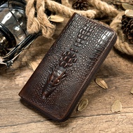Men Wallet Genuine Leather Slim Vintage Alligator Luxury Designer Long Card Holder Coin Purse Wallet