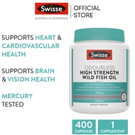 Swisse Ultiboost Odourless High Strength Wild Fish Oil 1500mg 400 Soft Capsules (EXP:02 2027)