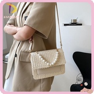DIACHASG Straw Beaded Messenger Bag, Weave Straw Ladies Handbag, Brand  Metal Pearl PU Leather Trend Purses Women