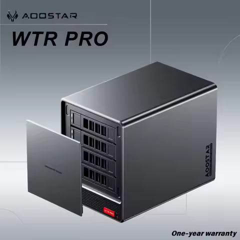 AOOSTAR WTR Pro NAS Mini PC Ryzen 7 5825U DDR4*2 3200MHz Support 2.5/3.5" HDD*4 M.2*2 2280 NVMe 2.5G