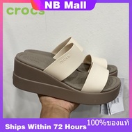 ของแท้พิเศษ CROCS Brooklyn LiteRide Womens Sports Sandals Slippers Flip Flops รองเท้าส้นสูงผู้หญิง รองเท้าผ้าใบ รองเท้าแตะ The Same Style In The Store The Same Style In The Store