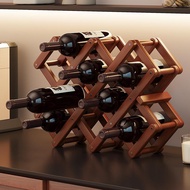 Wine rack, storage shelf, grid shelf, decorative piece, small wine cabinet, multi-bottle wine displa