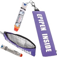 1 Pack Epipen Carrying Case, EpiPen Case with EpiPen Keychain and 1 Piece Widgets, Epipen Bag Purple