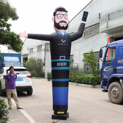 Impressive 3m High Customizable Air Dancer (Inflatable Tube Man) for Stunning Store Ads
