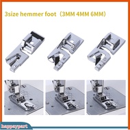 (happaypart) 3Pcs/Set Domestic Sewing Machine Rolled Hem Presser Foot for Brother Singer
